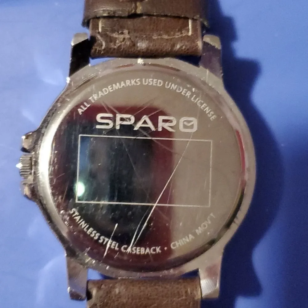 University of North Carolina Tarheels Sparo Analog Watch Mens Brown Leather Band